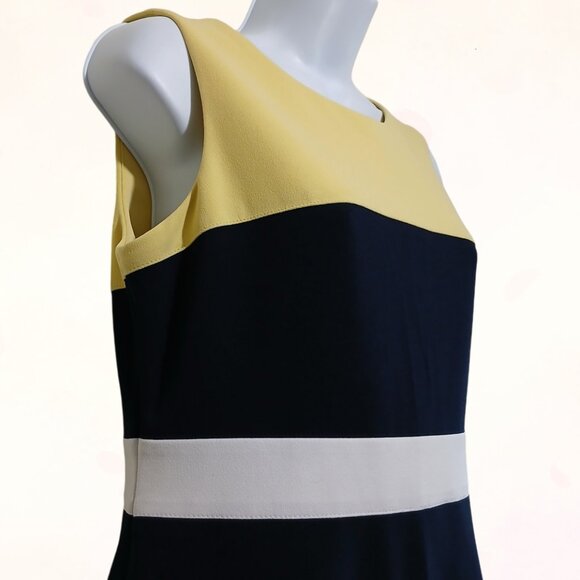 Tommy Hilfiger Women Colour Block Sleeveless Sheath Stretchy Midi Dress Size 8 - Picture 5 of 15